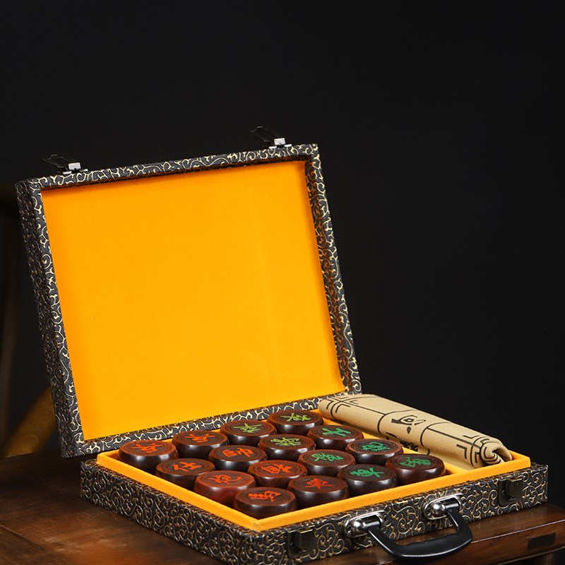 李祥源印度小叶红木棋盘两用饰品中国象棋收藏礼盒老Z人收纳象棋