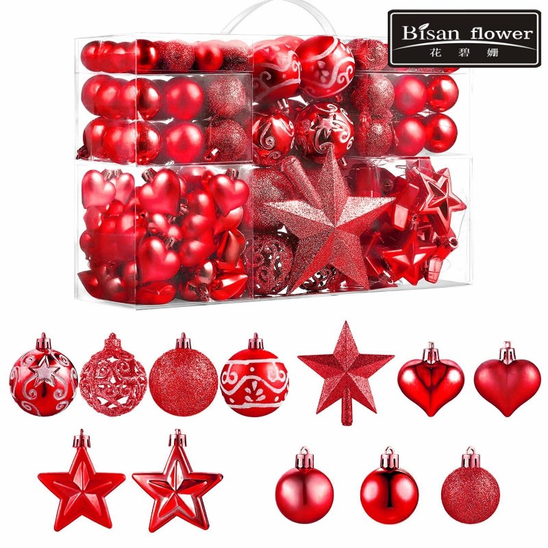 耶诞节树用产h品爱心五角星顶星异形塑料彩绘耶诞球装饰挂饰