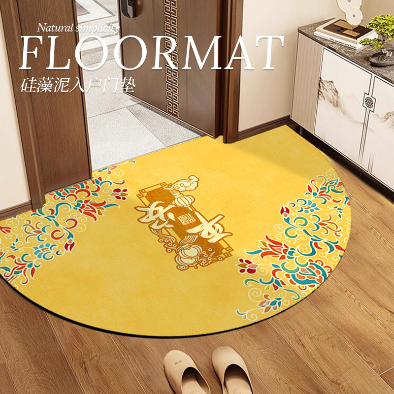 色黄藻泥金关水门硅地防垫入户门吸可裁门脚剪玄垫U色口地毯进滑