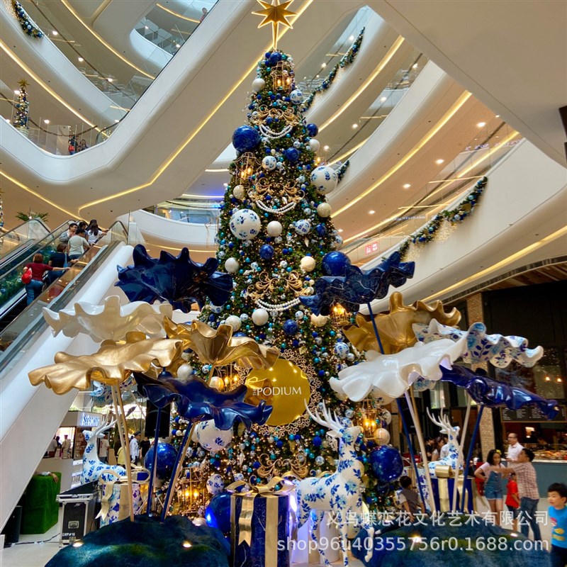 南京 户外圣诞树大型工厂 20米铁艺框架圣诞树 蝶X恋花商业美陈