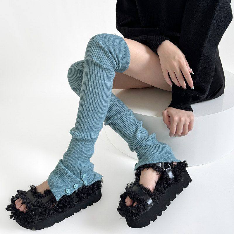 芭蕾袜套腿风女秋冬辣妹针织彩色2024新款秋冬纽扣套针织开叉堆堆,女士内衣/男士内衣/家居服,长筒袜,淘宝优惠券,粉丝福利购,淘宝优惠卷