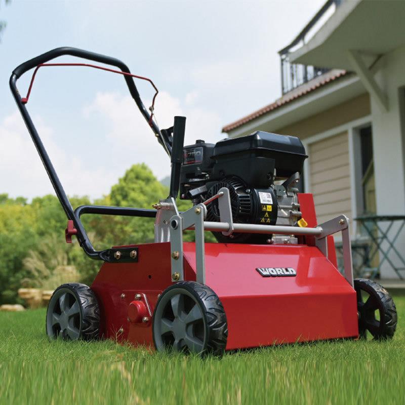 新款草坪梳草机草地枯草梳理养护机手推式汽油动力切根打理维护机
