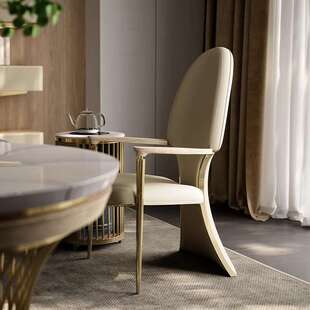 意式极简主人椅别墅茶室茶椅书房设计师靠背椅茶桌椅组合轻奢茶椅