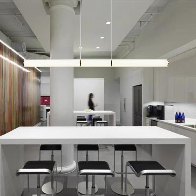 现代简约客厅吊灯设计师餐厅吧台样板房装饰灯具办公室长条一字灯