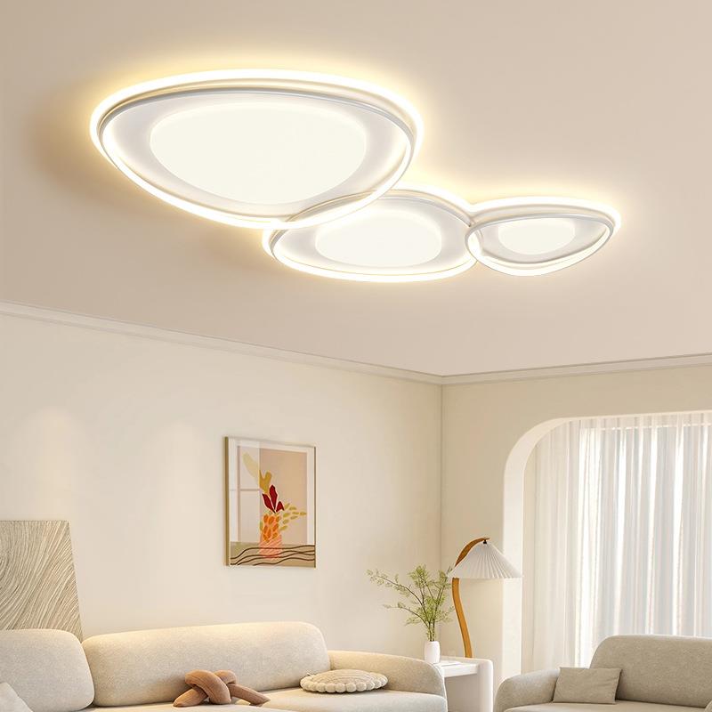 鹅卵石客厅灯现代简约卧室大气吸顶灯极简奶油风大厅中山灯具全屋