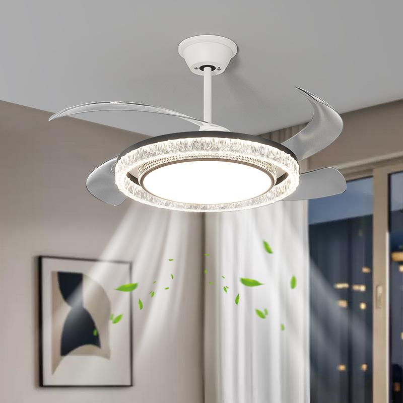 全光谱护眼吊扇灯餐厅风扇灯书房卧室现代简约隐形风扇灯中山灯具