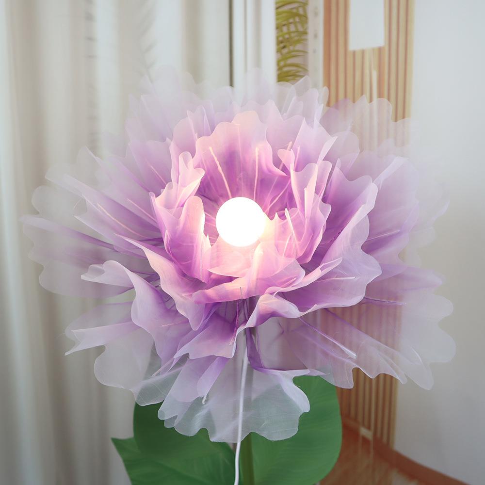 手工氛围花朵灯纱花舞台布置婚庆装饰拍摄道具带灯款仿真花