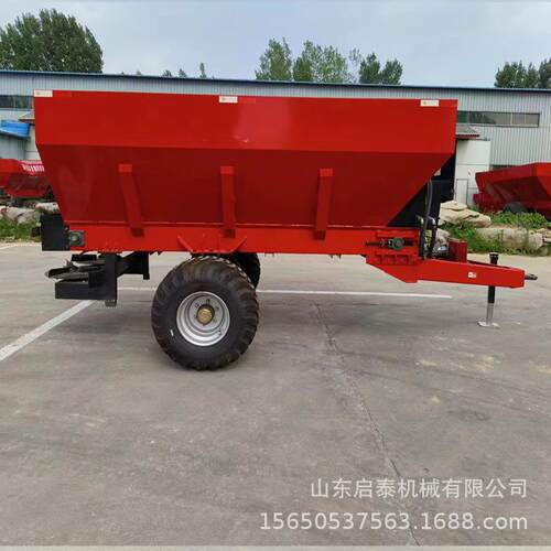 供应牵引式双圆盘撒粪车 干湿粪肥两用撒肥机 农田耕地底肥扬粪车
