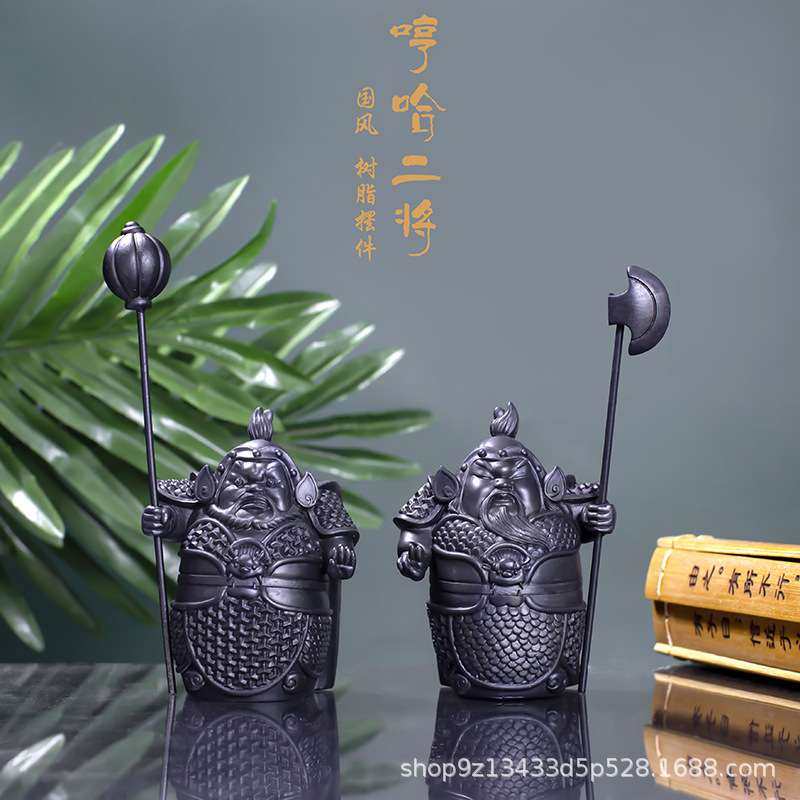 门神摆件哼哈二将新中式国风树脂摆件家居装饰品 复古风人物 雕像,3C数码配件,USB灯,淘宝优惠券,粉丝福利购,淘宝优惠卷