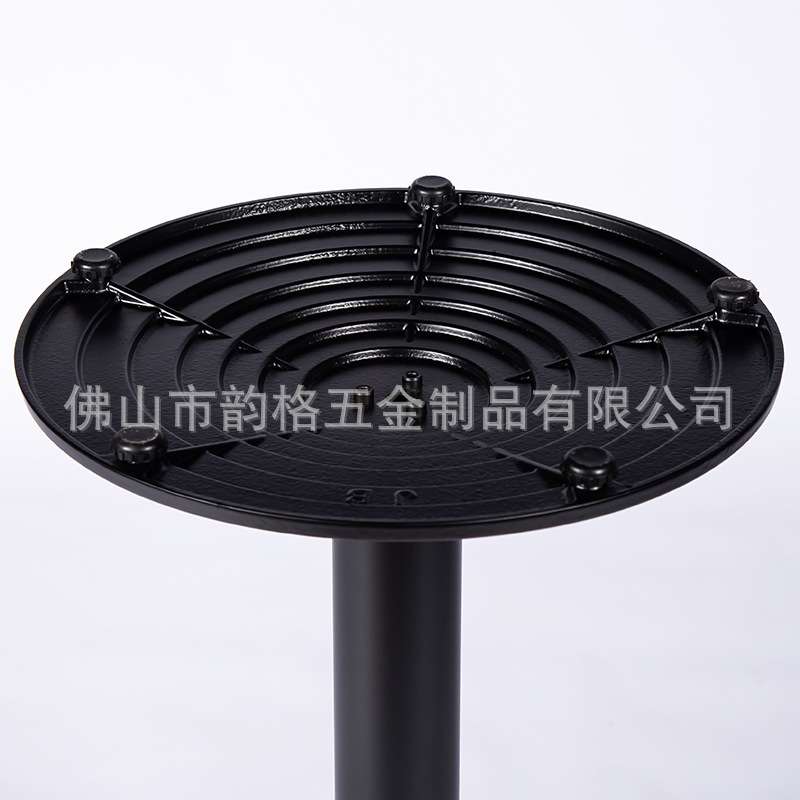 铸铁桌脚餐台脚梯级支撑腿圆形铁艺桌腿黑色底座咖啡桌架金属支架