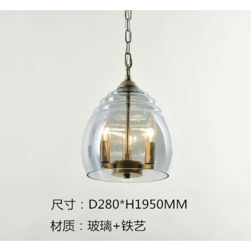 三头玻璃吊灯北欧后现代简约餐厅酒吧创意咖啡厅灯饰极简轻奢