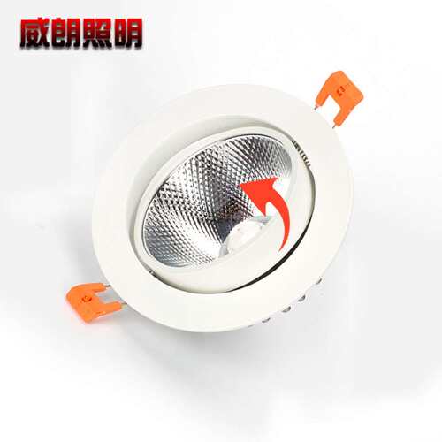 筒灯天花灯防雾嵌入式孔灯 LEDCOB烤漆白家用商用5w12w18压铸射灯