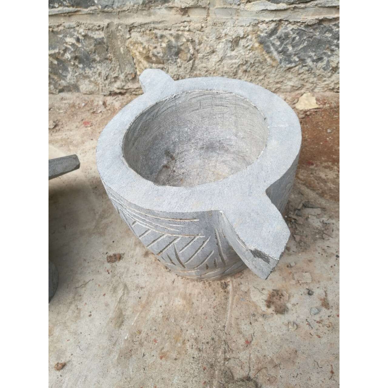 青石石雕蒜臼子价格家居捣蒜器天然手工中号青石臼石材耐用
