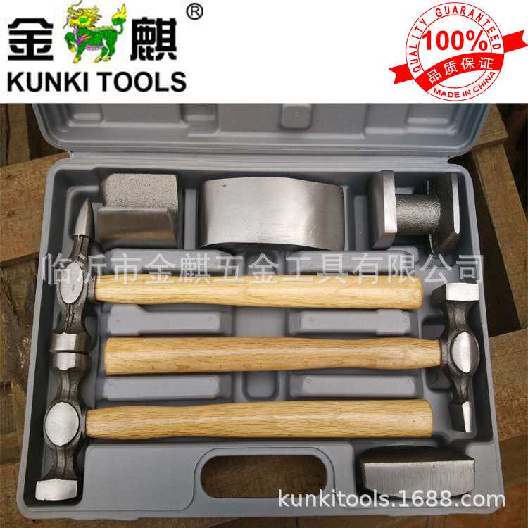 七件套青冈木柄仿锻汽车修理钣金工具 K7PCS013
