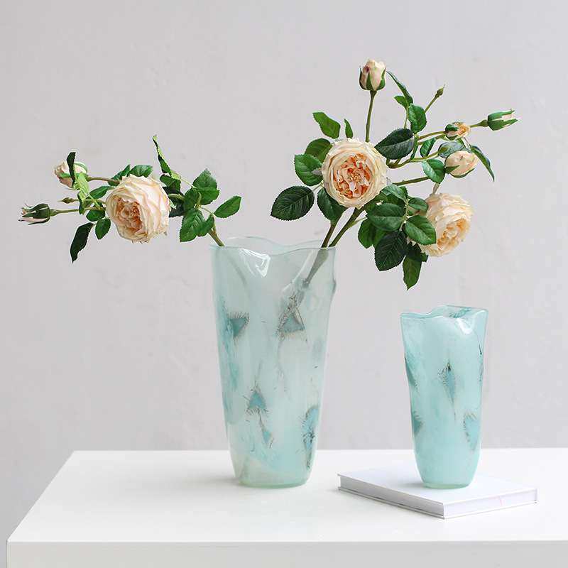 现代简约蓝色敞口渐变磁粉玻璃花瓶电视柜餐桌鲜花百合中古风花瓶,玩具/童车/益智/积木/模型,遥控车升级件/零配件,淘宝优惠券,粉丝福利购,淘宝优惠卷