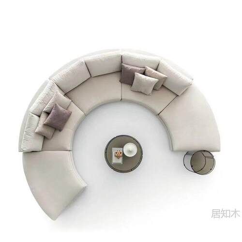 北欧轻奢现代布艺酒店客厅展厅KTV圆形沙发别墅圆弧形沙发半圆形