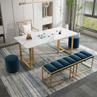 现代简约岩板茶桌 家用客厅会客泡茶桌 接待室会客洽谈茶桌椅组合