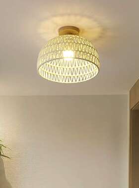 过道吸顶灯现代简约藤艺北欧卧室房间灯厨房阳台走廊过道灯具021L