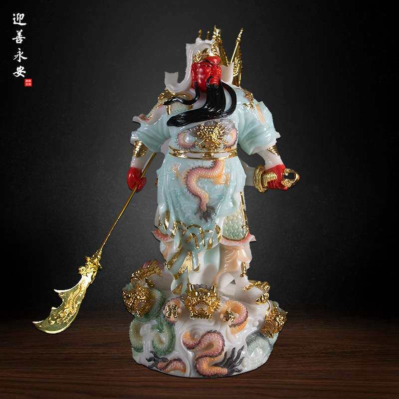 迎善永安汉白玉站相关公关帝爷家用供奉关武圣君像关二爷武财造像