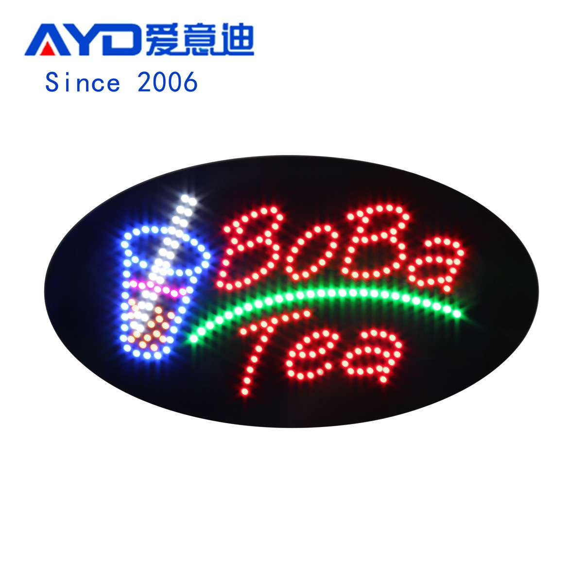 连锁店铺橱窗指示牌LED灯箱 招牌门店发光字LED Boba Tea Sign