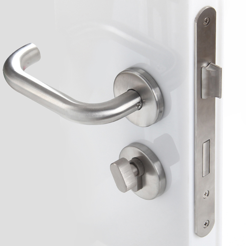 全套防火门d锁304不锈钢防火锁6072分体锁5572锁体把手锁芯通用型