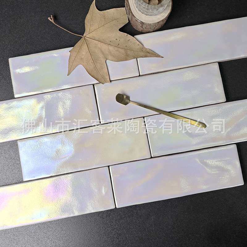 北欧幻彩艺术砖小白砖网红卫生间店面浴室吧台厨房墙长条手工瓷砖