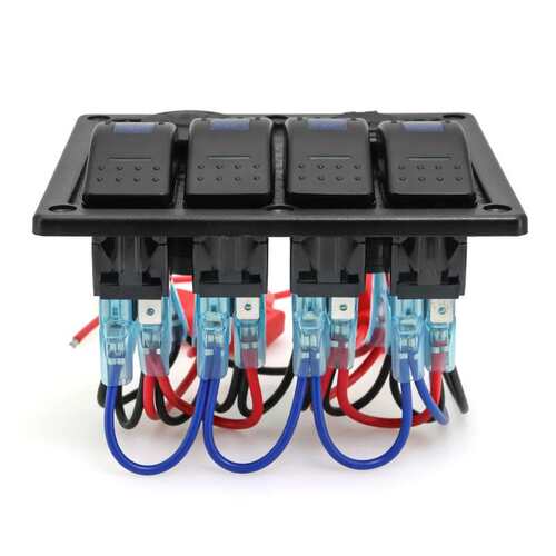 汽车改装游艇开关控制面板组合4+2 带 LED 蓝光 适用于汽车船舶