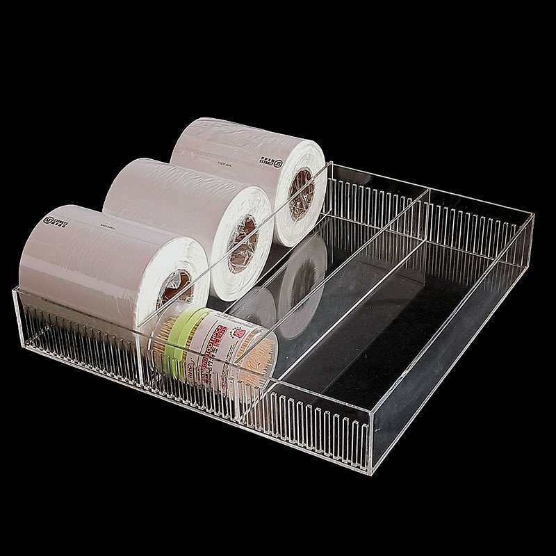 透明亚克力桌面收纳盒任意分隔胶带橡皮盒子可调节盘文具店展示架