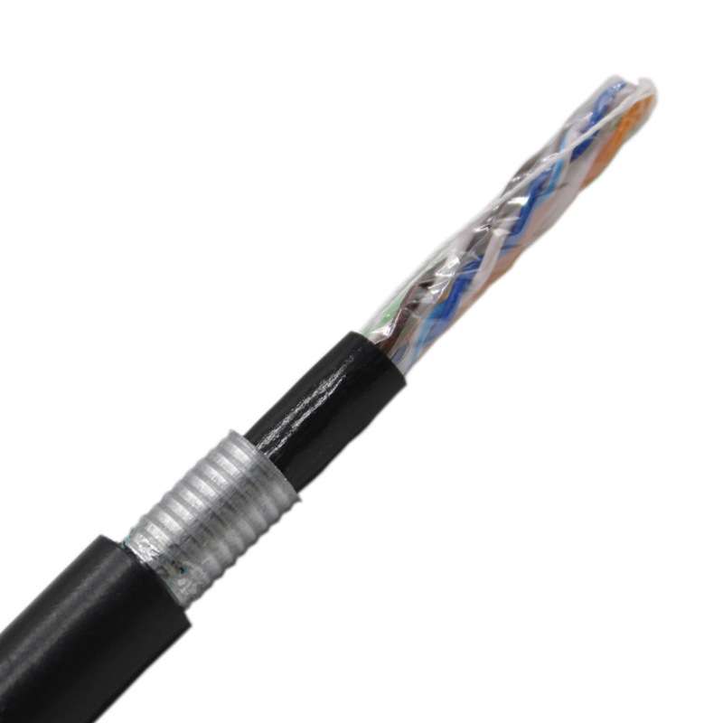 CAT6工程船用双护套带铠工程高速网线超六类室外矿用双层铠装网线