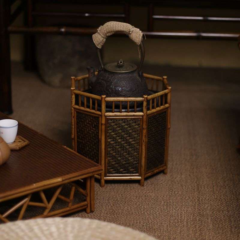 复古竹制炭炉竹茶炉户外酒精煮茶炉子新中式木炭橄榄碳炉烧炭火炉