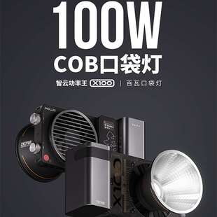 智云功率王X100摄影补光灯直播拍摄打光灯拍照口袋灯户外便携l常