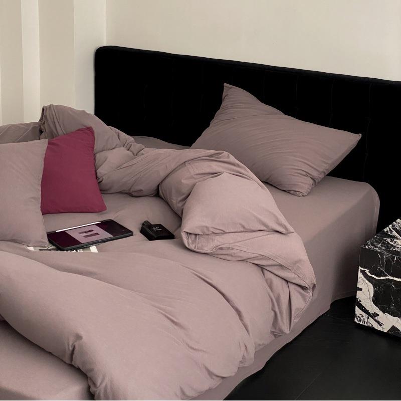 纯棉针织棉素色床笠单品全棉纯色单件床罩床单被套学生宿舍床铺