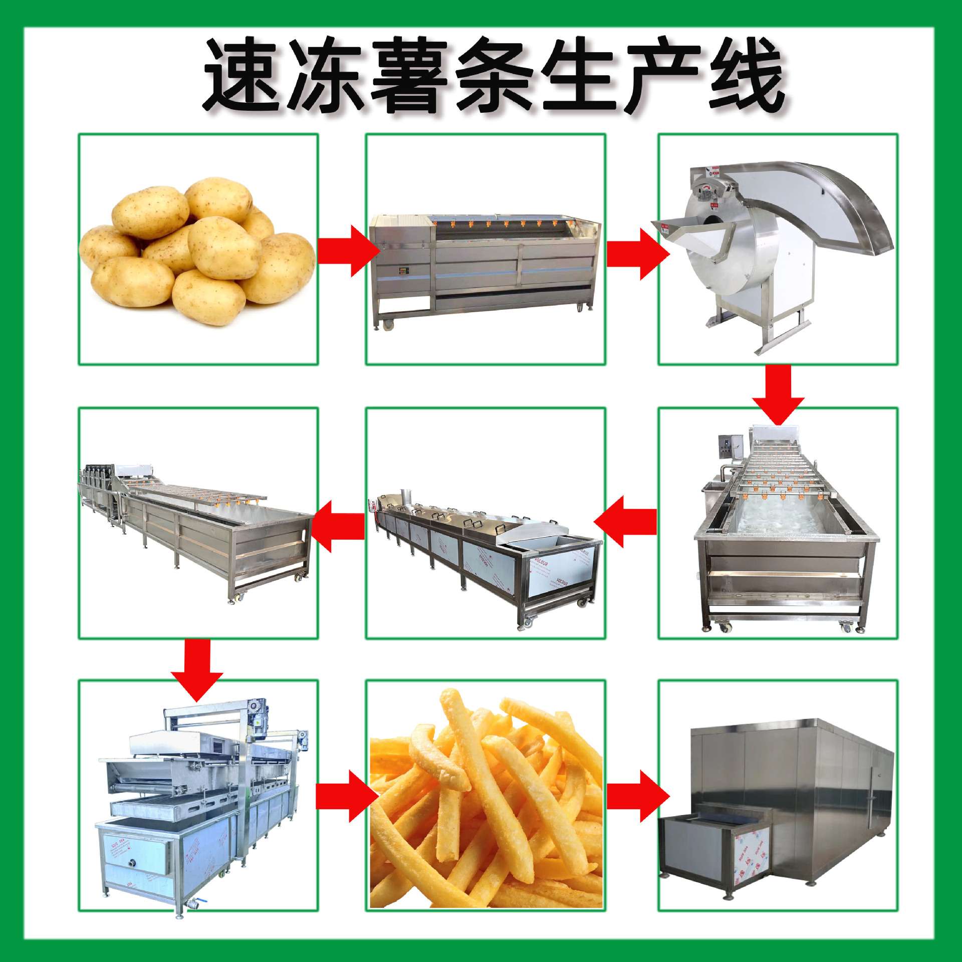薯条加工整套设备 全自动薯条油炸速冻线 半成品薯条油炸机厂家