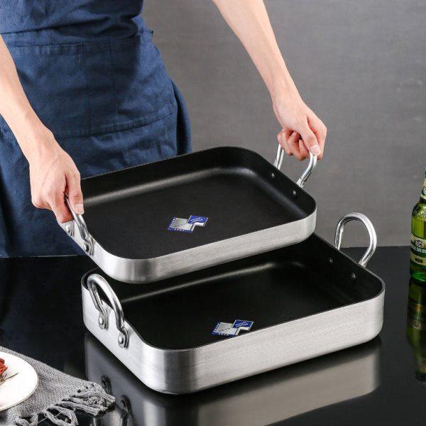 长方形双耳烤鱼盘烤肉盘明火用餐厅商用不粘煎锅烤鱼锅海鲜盘大号,厨房/烹饪用具,烧烤盘,淘宝优惠券,粉丝福利购,淘宝优惠卷