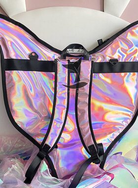 彩美人鱼id炫包 翅膀包eMer自由潜水脚蹼ma双肩背包ge脚蹼鱼尾ndL