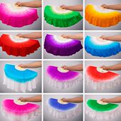 色扇双双面州真丝舞蹈扇色易子胶加长开广场舞秧歌扇合渐变跳舞扇