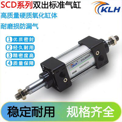 SCD32*25X50X75X100X125X150X200-S带磁双头双轴耐高温双出气缸