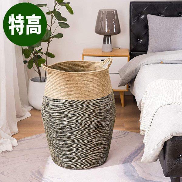 加高加大号棉绳编织脏衣篓储物篮带手柄脏衣篮收纳筐加厚牢固耐用