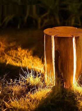 公园树桩灯景观花园木桩灯别墅仿真发光树脂户外led玻璃钢防水