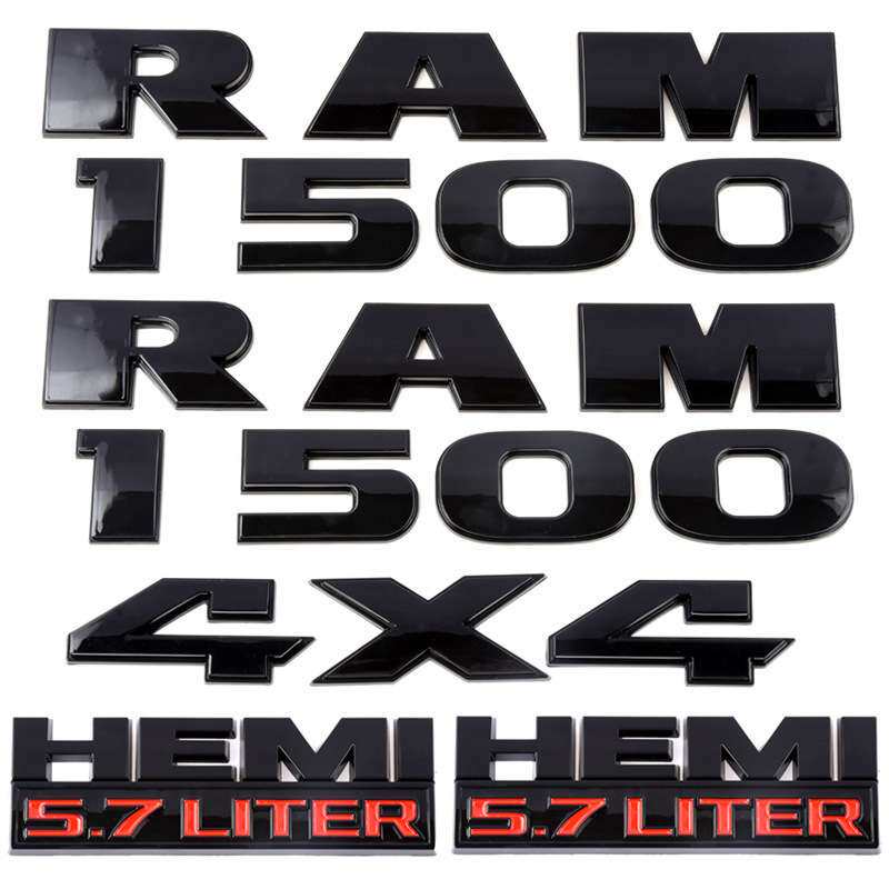 适用新款道奇 RAM1500 HEMI 5.7liter 车标 排量标 改装贴标4件套