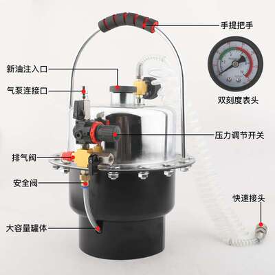 压迫式气动刹车油制动液更换工具液压式5.5L刹车油更换机换油机