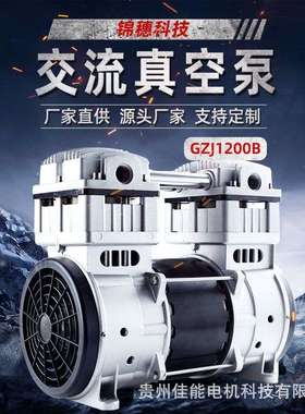 锦穗科技220V50Hz1200W真空泵静音小型无油负压泵低噪音