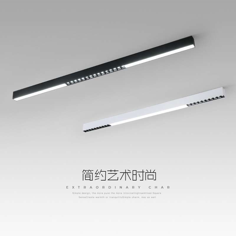 一字长条极简客厅格栅吸顶灯2024年新款线条灯明装卧室无主灯照明