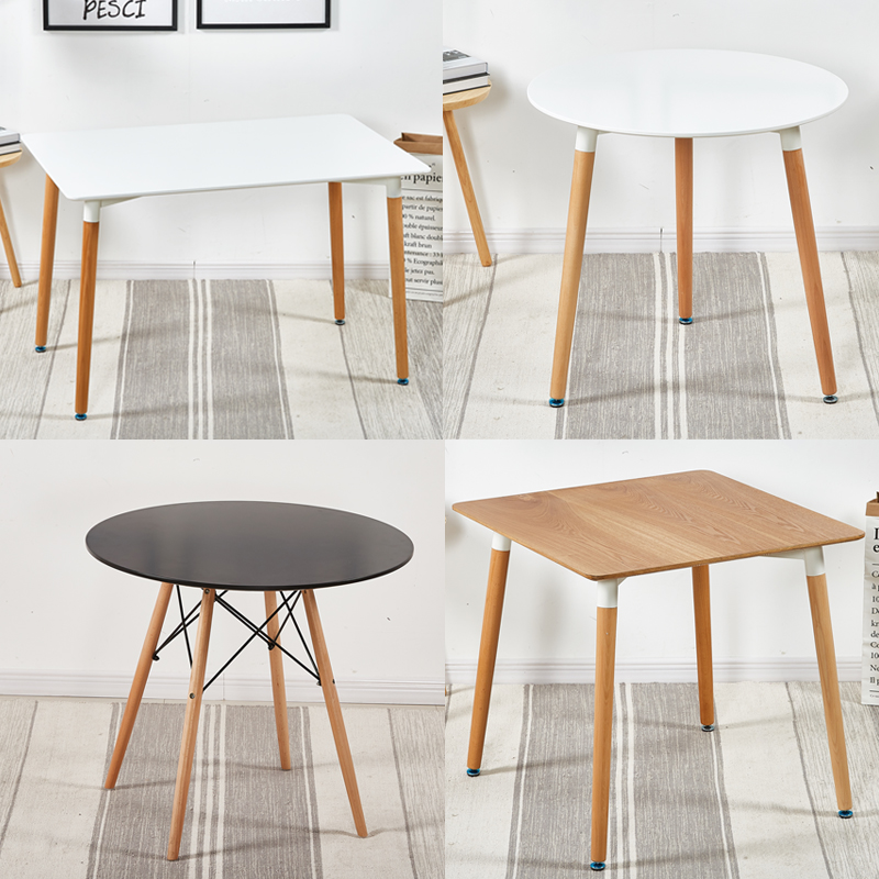 北欧伊姆斯小圆桌咖啡馆洽谈桌y椅组合接待谈判会客简约休闲餐桌