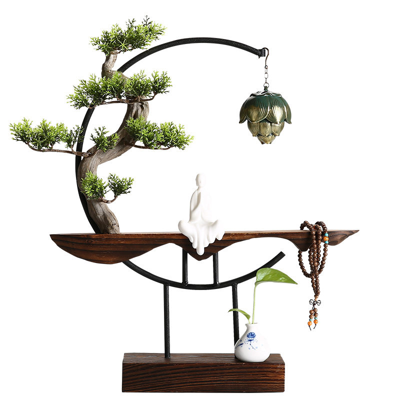 新中式观赏倒流香炉创意家用茶室茶D道客厅玄关装饰品室内禅意摆