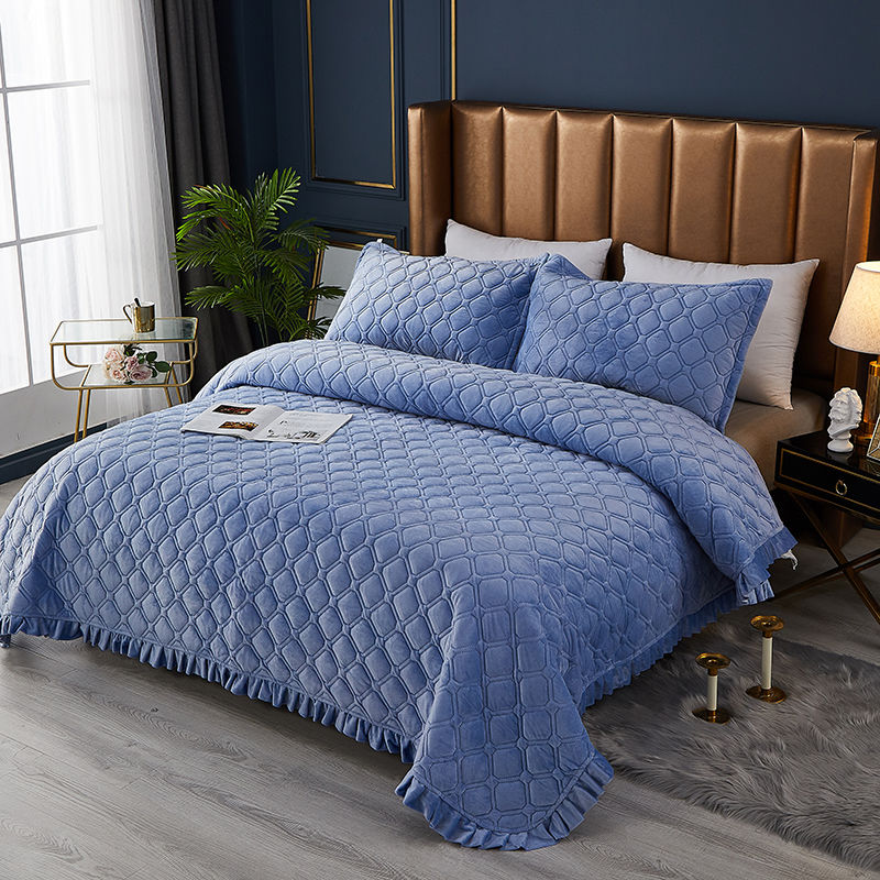 床盖毯床单纯色水晶绒保p暖垫加厚夹棉2021爆款冬季法兰绒单人双