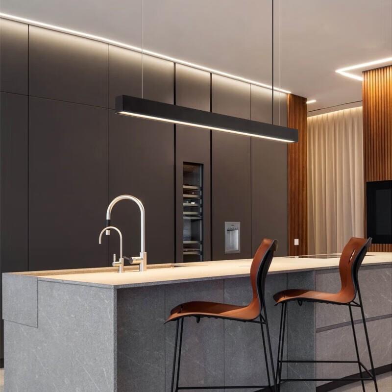 誉道餐厅吊灯一字型长条形现代简约前台全光谱办公室吧台餐桌灯