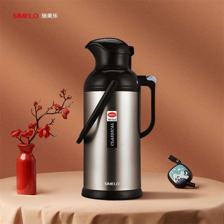 SIMELO新北京不锈钢玻璃内胆热水壶家用暖壶办公室保温瓶保温壶