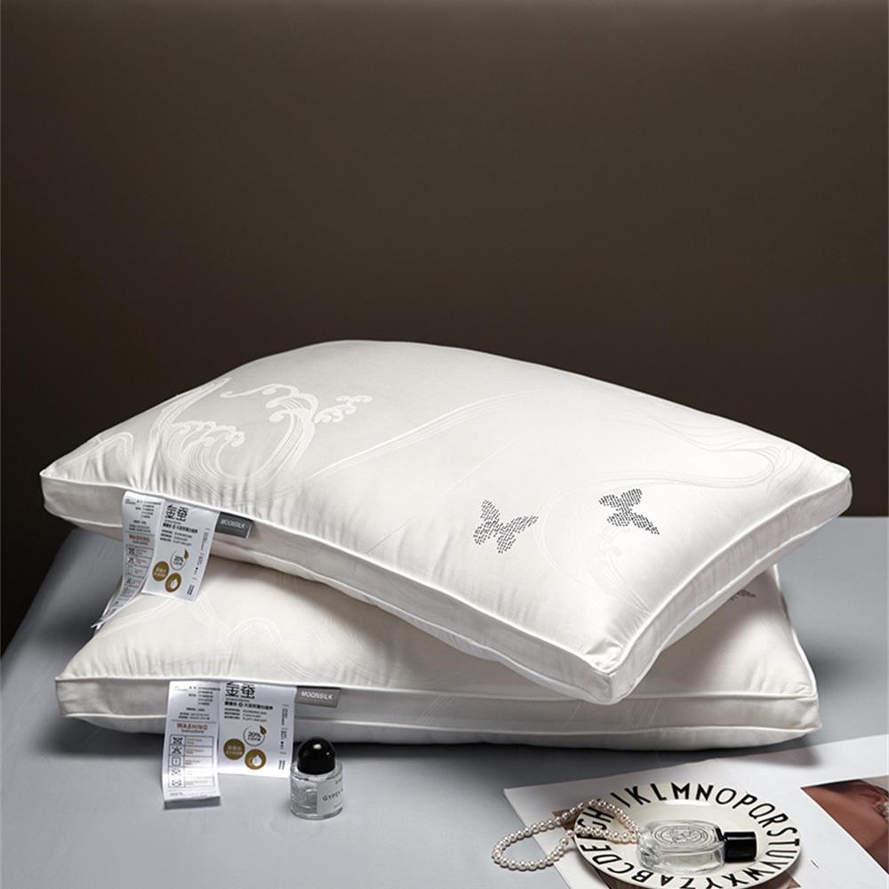 提花大豆蛋白纤维枕芯酒店成人柔软蓬松枕头单人星级酒店软枕