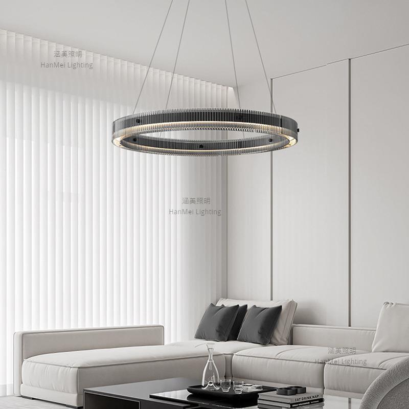 轻奢简约个性高端黑玻璃餐厅卧室极简现代书房创意设计感客厅吊灯